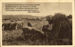 CPA Les Bles Puissants Bles En Leurs Faisceaux Superbes Semblent Au Loin Un Camp Paul Deroulede Moutons