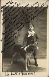CARTE PHOTO Enfant Chien 