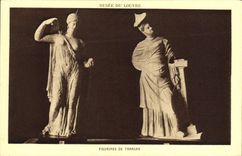 VINTAGE POSTCARD Museum Of Louvre Figurines Of TANAGRA