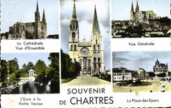 POSTAL MODERNA para recordar de Chartres el lugar de dispersado