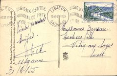 VINTAGE POSTCARD Lisieux co. Therese of the Jesus child sitting in the garden of the carmel