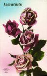 CPA Anniversaire Fleurs