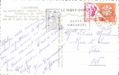 MODERN CARD Mont Gilds Sancy Teleferique Panorama on the valley of Dead seen station of the Needles