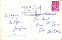 POSTAL MODERNA Lyon entrada del parque de la cabeza del oro