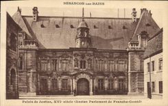 VINTAGE POSTCARD Besancon les Bains Law courts Old Parliament of Frank Count