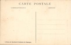 VINTAGE POSTCARD Besancon les Bains Square Castan Carries black and cathedral Saint Jean