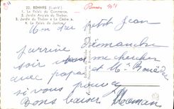 MODERN CARD Rennes the Palate the Commercial English Garden of the thabor Cedar