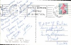 MODERN CARD Dinan the Viaduct Valley of the Rancid Street of Cordeliers the castle