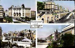 POSTAL MODERNA recuerdo de Argel el bulevar grande de la oficina de correos de la catedral Kasbah del palacio del arzobispo de la república