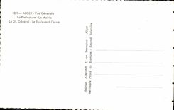 POSTAL MODERNA prefectura de la opinión de Argel el ayuntamiento el WP general la Cámara de Carnot del bulevar de Comercio