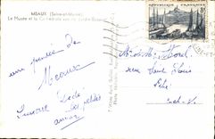 MODERN CARD Meaux and the Cathedral Seen of the Baossuet Garden