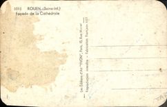 MODERN CARD Rouen Frontage of the Cathedral