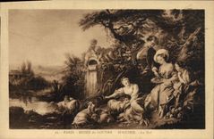 VINTAGE POSTCARD Paris Museum of Louvre Butcher the nest Goat Sheep