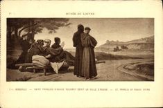 VINTAGE POSTCARD Benouville Saint François D' Assise Dying Blesses the town of Base