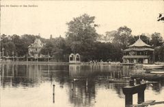 CPA Panorama du casino et les jardins