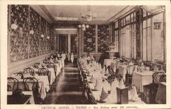 VINTAGE POSTCARD Hook Rheims Hotel Its Living rooms For 350 covers