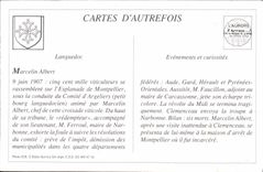 REPRO Souvenir du meeting vinicole Montpellier 9 juin 1907 Marcelin Albert saluant la foule 