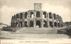 VINTAGE POSTCARD Arles Outside of Arena