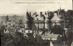 VINTAGE POSTCARD Langeais Panoramic View of the Castle
