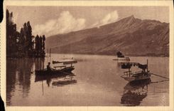 CPA Aix Les Bains Le lac du Bourget et la dent du chat