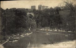 VINTAGE POSTCARD Paris Chaumont Hillocks a corner of the lake