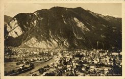 VINTAGE POSTCARD Interlaken gegen den Harder
