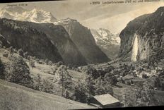VINTAGE POSTCARD Lauterbrunnen und Staubbach