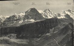 CPA Finsteraarhorn Eiger Monch Jungfrau