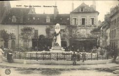 VINTAGE POSTCARD Dijon Places of Cordeliers Monument Piron