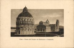 VINTAGE POSTCARD Rammed Piazza del Duomo Col Battistero E Campanile