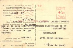 VINTAGE POSTCARD Paris Town hall and the Seine Boat Barge