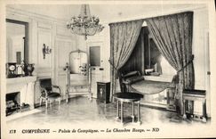 Paladar de Compiegne de la POSTAL de la VENDIMIA de Compiegne el cuarto rojo