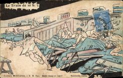 VINTAGE POSTCARD the Train of Militaria 10:00