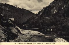 CPA Viaduc Des Fades Le Viaduc et la Sioule