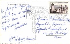 CPM Menton Vue Generale