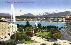 CPM Geneve Place Des Alpes Et Le Mont Blanc