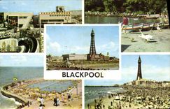 MODERN CARD Blackpool The pleasure Beach Botaing lake Stanley park