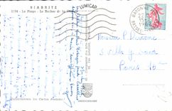 MODERN CARD Biarritz the beach the rock of the virgin