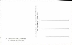 MODERN CARD Fountain Of Vaucluse the Castle De Petrarque