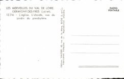 MODERN CARD Wonders Of the Loire Valley Germigny Of Close the Church the Apse Seen Of the garden of the presbytery