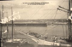 POSTAL de la VENDIMIA el Loire y el Superb Panorama De Trentemoult Seen de los pasos Sainte del barco de la navegación de Anne