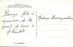 CPM Comite National De l'Enfance avenue Franklin Paris Edelweiss