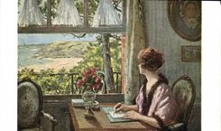 VINTAGE POSTCARD Alberti the reply to the letter