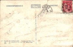 Paladar de la POSTAL de la VENDIMIA de Versalles Hamlet de la pequeña lechería de Trianon y la torre de Malborough