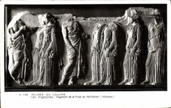 VINTAGE POSTCARD Museum Of Louvre Ergastines Fragment Of the Plank Of the Parthenon Athens