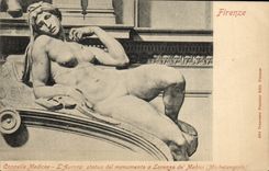 VINTAGE POSTCARD Firenze Cappelle Medicee will aurora It Michelangiolo