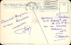 POSTAL MODERNA jardines y catarata Niagara Falls Ontario Canadá de Oakes