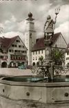 MODERN CARD Freudenstadt Neptunbrunnen mith Rathaus Neptune