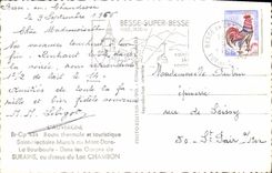 MODERN CARD Auvergne thermal Road and tourist Saint Nectary Murols Mont Gilds Bourboule Surains Lac Chambon