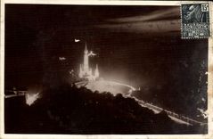 VINTAGE POSTCARD Heavy the basilica illuminee